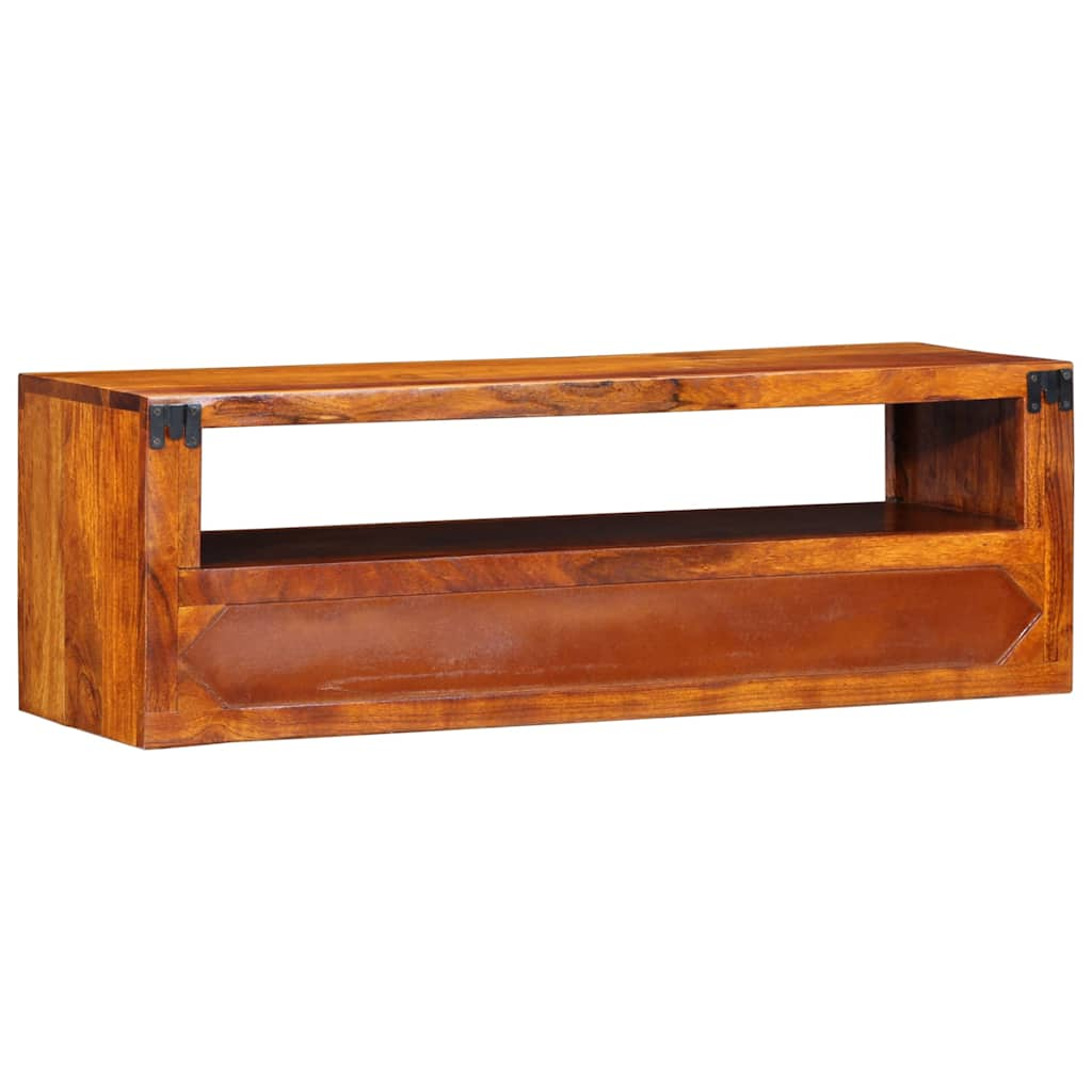 Wall-mounted TV Cabinet Multicolour 90x30x30 Solid Wood Acacia