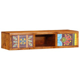 Wall-mounted TV Cabinet Multicolour 100x30x22 Solid Wood Acacia