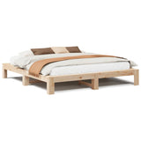 Bed Frame without Mattress 200x200 cm Solid Wood Pine