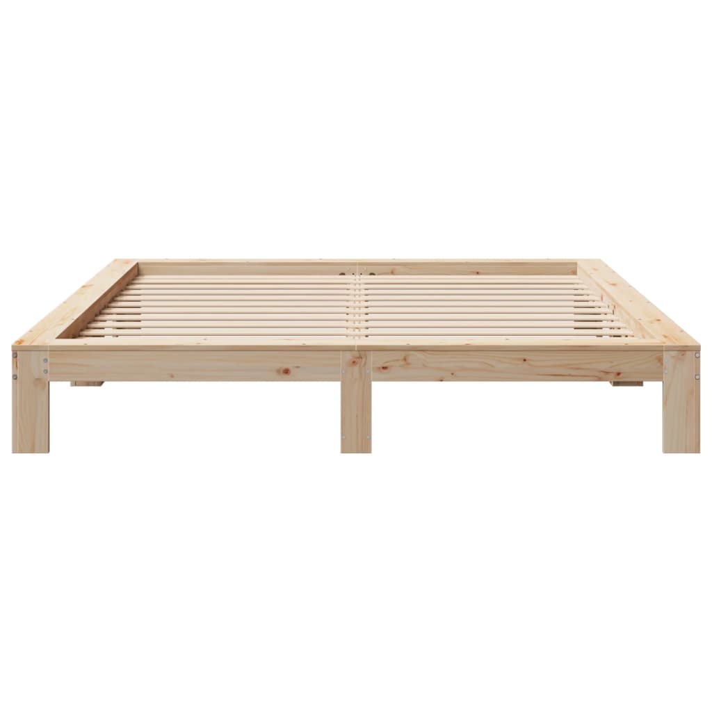 Bed Frame without Mattress 200x200 cm Solid Wood Pine