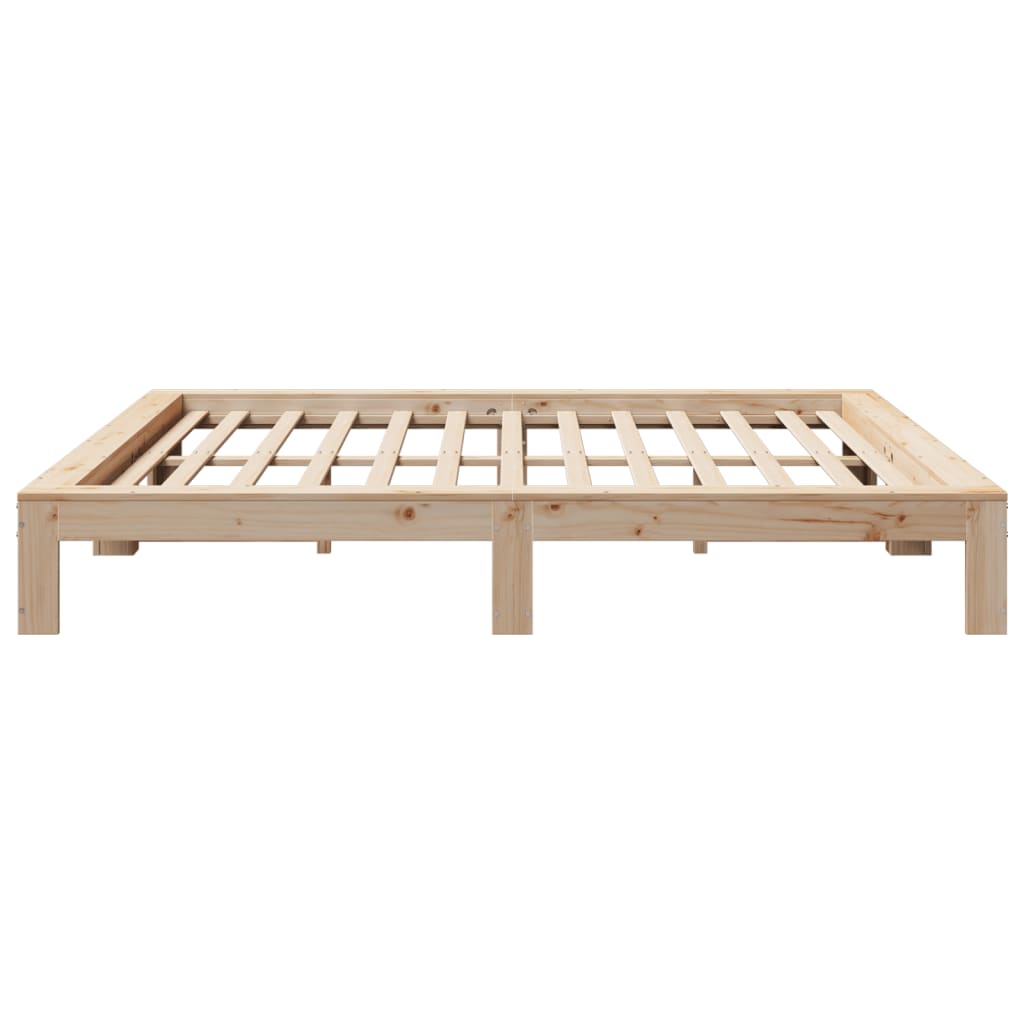 Bed Frame without Mattress 200x200 cm Solid Wood Pine