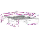 Bed Frame without Mattress 200x200 cm Solid Wood Pine