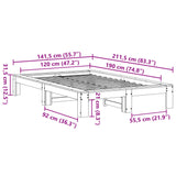 Bed Frame without Mattress White 120x190 cm Small Double Solid Wood Pine