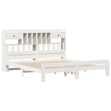 Bookcase Bed without Mattress White 180x200 cm Super King Solid Wood Pine