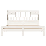 Bookcase Bed without Mattress White 180x200 cm Super King Solid Wood Pine