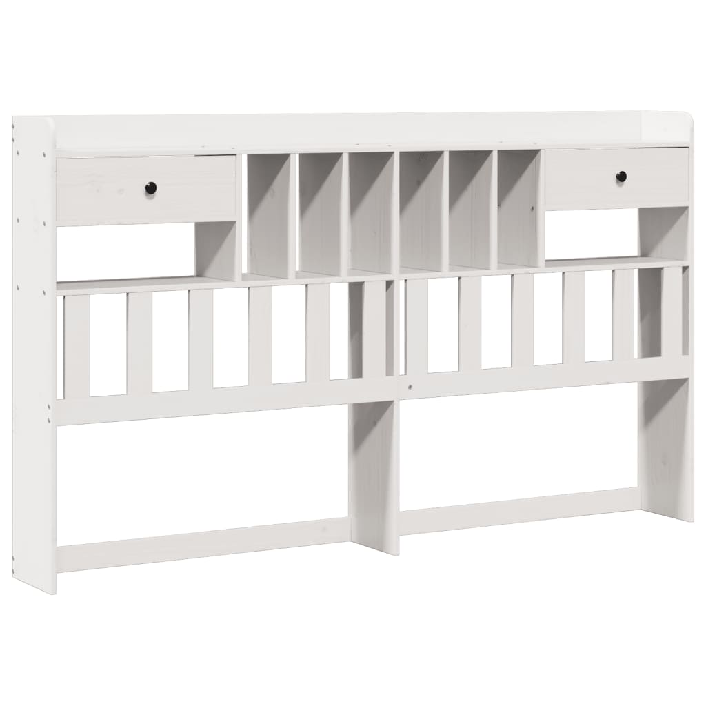 Bookcase Bed without Mattress White 180x200 cm Super King Solid Wood Pine