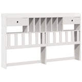 Bookcase Bed without Mattress White 180x200 cm Super King Solid Wood Pine