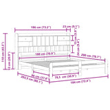 Bookcase Bed without Mattress White 180x200 cm Super King Solid Wood Pine