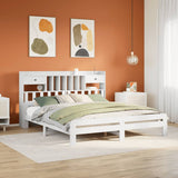 Bookcase Bed without Mattress White 180x200 cm Super King Solid Wood Pine