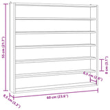 Wooden Collector's Display Case with 6 Shelves 60x8.5x55cm