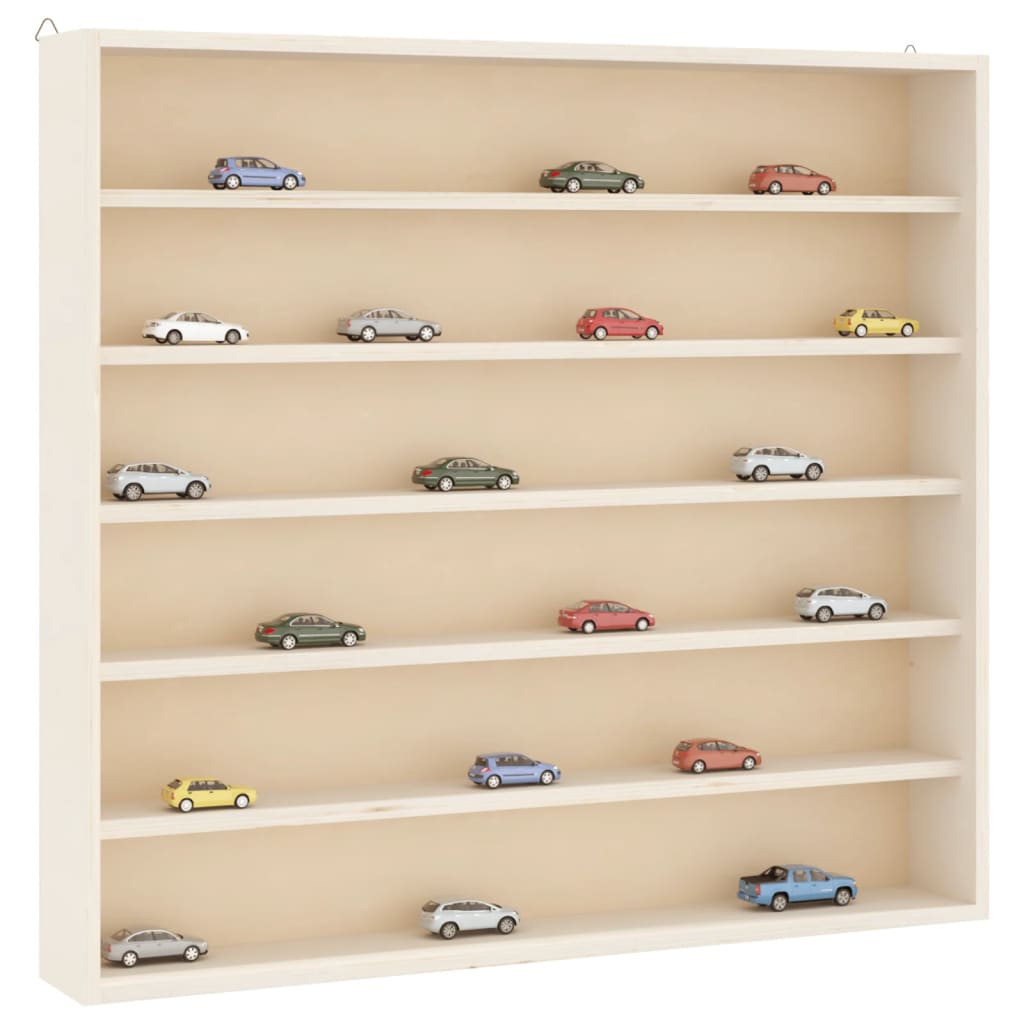 Wooden Collector's Display Case with 6 Shelves 60x8.5x55cm