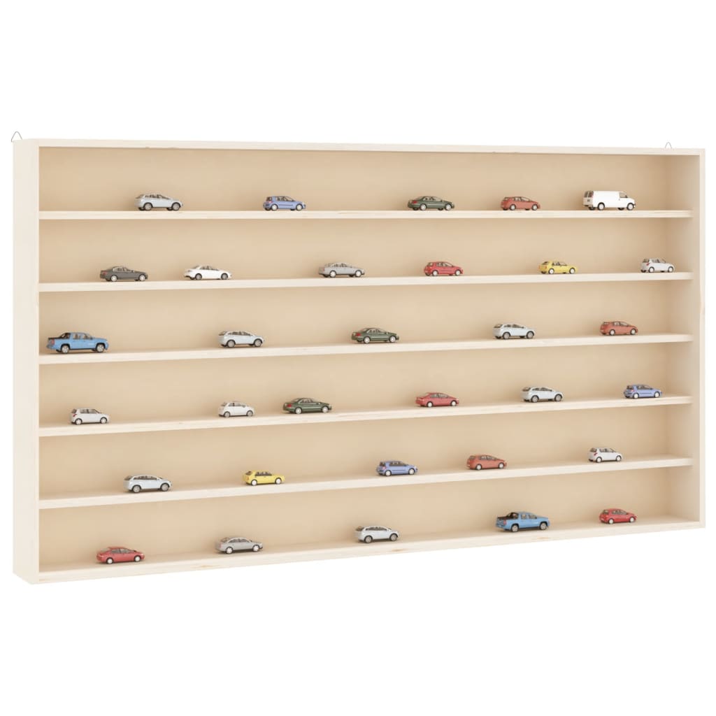 Wooden Collector's Display Case with 6 Shelves 100x8.5x55cm