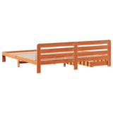 Bed Frame without Mattress Wax Brown 200x200 cm Solid Wood Pine