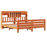 Bookcase Bed without Mattress Wax Brown 200x200 cm Solid Wood Pine