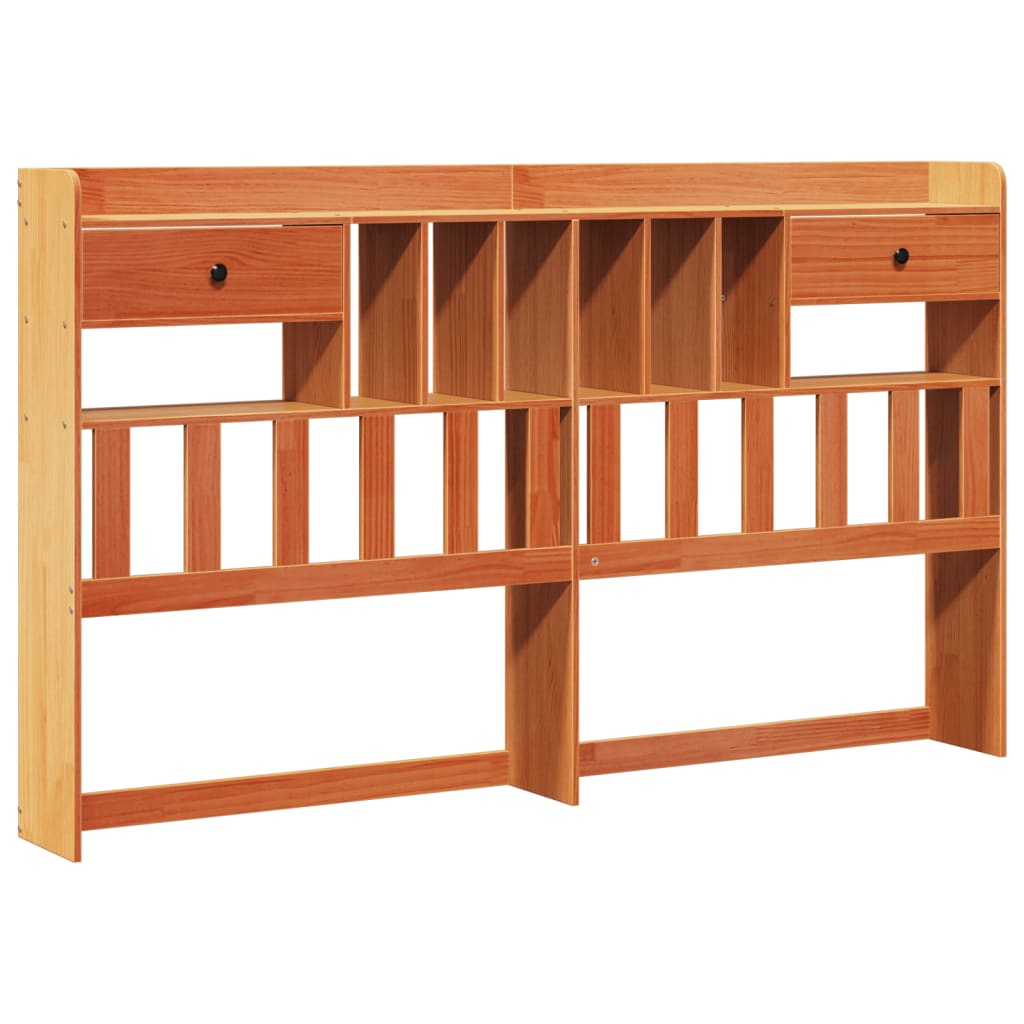 Bookcase Bed without Mattress Wax Brown 200x200 cm Solid Wood Pine