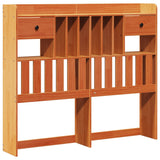 Bookcase Bed without Mattress Wax Brown 135x190 cm Double Solid Wood Pine