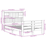 Bookcase Bed without Mattress Wax Brown 135x190 cm Double Solid Wood Pine