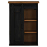 Hanging Cabinet HALDEN with Sliding Door Black 49x22.5x70 cm Pine