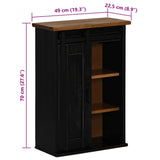 Hanging Cabinet HALDEN with Sliding Door Black 49x22.5x70 cm Pine