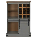 Wine Cabinet HALDEN with Wine Racks and Sliding Door Grey Pine