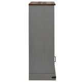 Wine Cabinet HALDEN with Wine Racks and Sliding Door Grey Pine