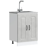 Sink Base Cabinet Kalmar Concrete Grey 60x46x81.5 cm Engineered Wood