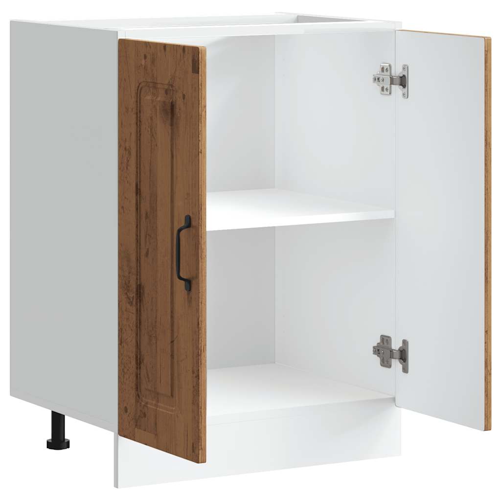 Sink Base Cabinet Kalmar Old Wood 60x46x81.5 cm Engineered Wood