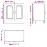 Sink Base Cabinet Kalmar High Gloss White 80x46x81.5 cm Engineered Wood