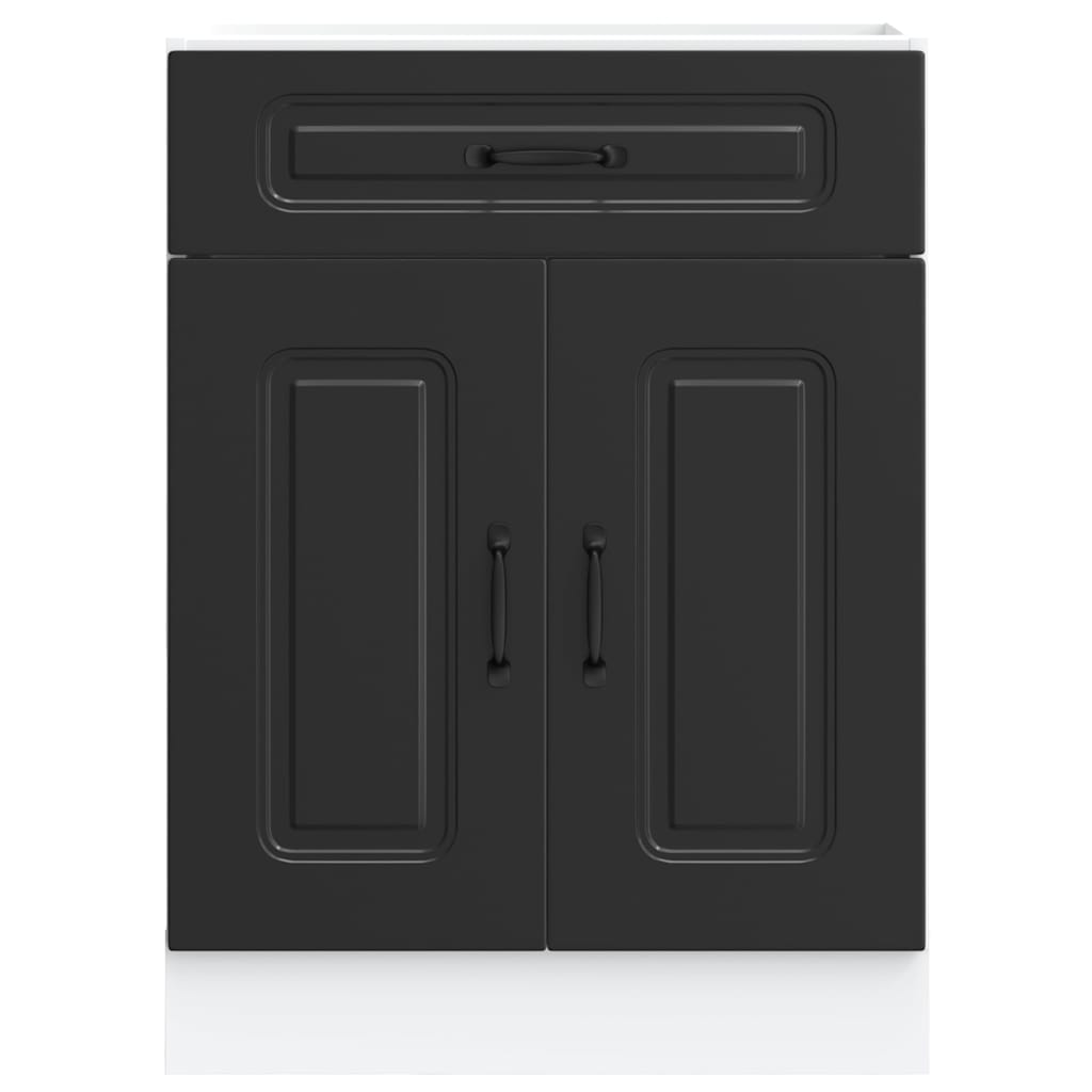 Kitchen Base Cabinet Kalmar Black Engineered Wood