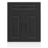 Kitchen Base Cabinet Kalmar Black Engineered Wood