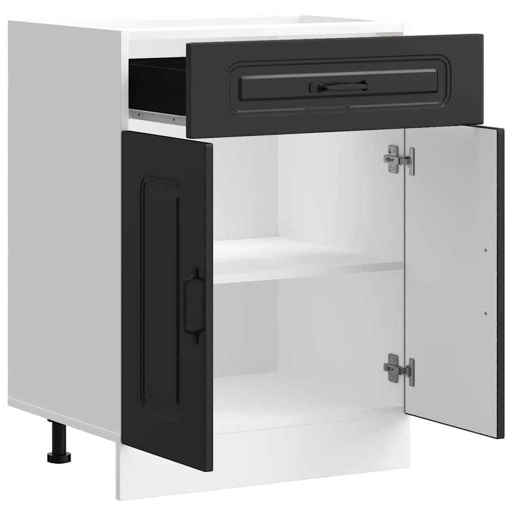 Kitchen Base Cabinet Kalmar Black Engineered Wood