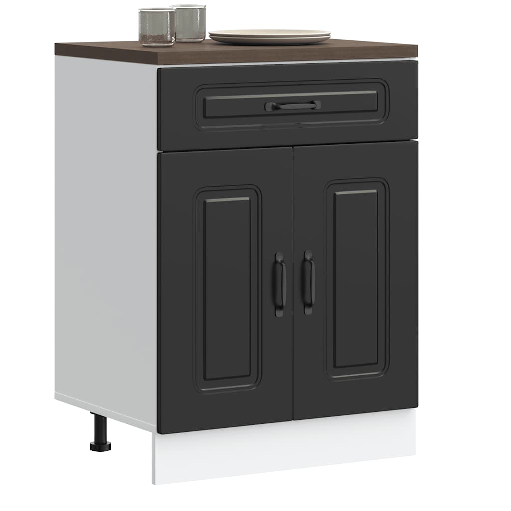 Kitchen Base Cabinet Kalmar Black Engineered Wood