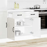 Kitchen Base Cabinet Kalmar High Gloss White Engineered Wood