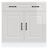 Kitchen Base Cabinet Kalmar High Gloss White Engineered Wood