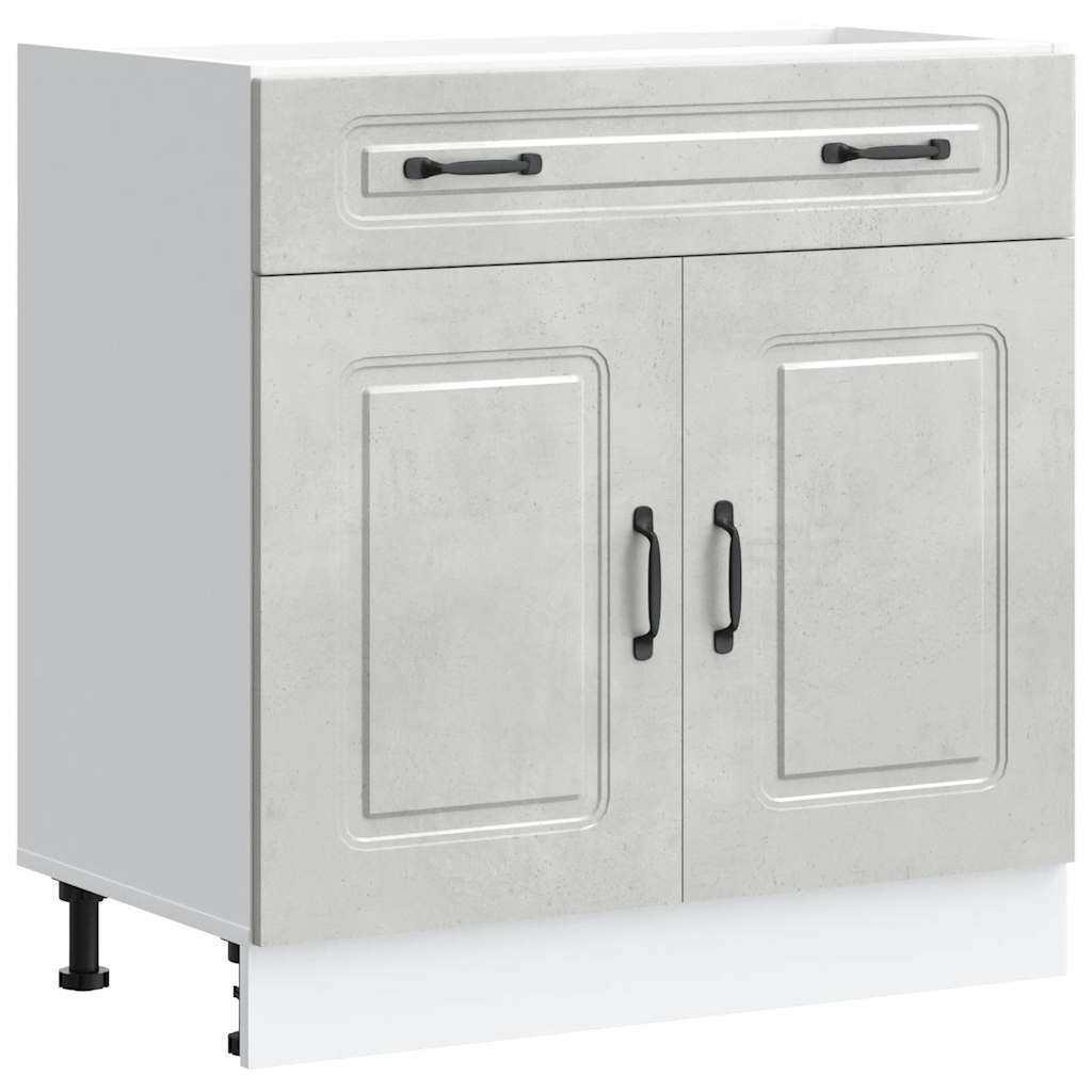 Kitchen Base Cabinet Kalmar Concrete Grey Engineered Wood