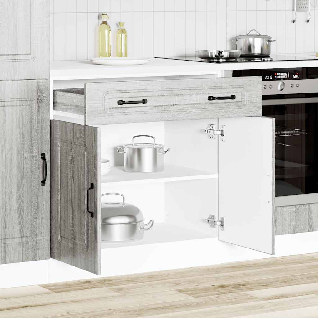 Kitchen Base Cabinet Kalmar Grey Sonoma Engineered Wood