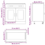 Kitchen Base Cabinet Kalmar Grey Sonoma Engineered Wood