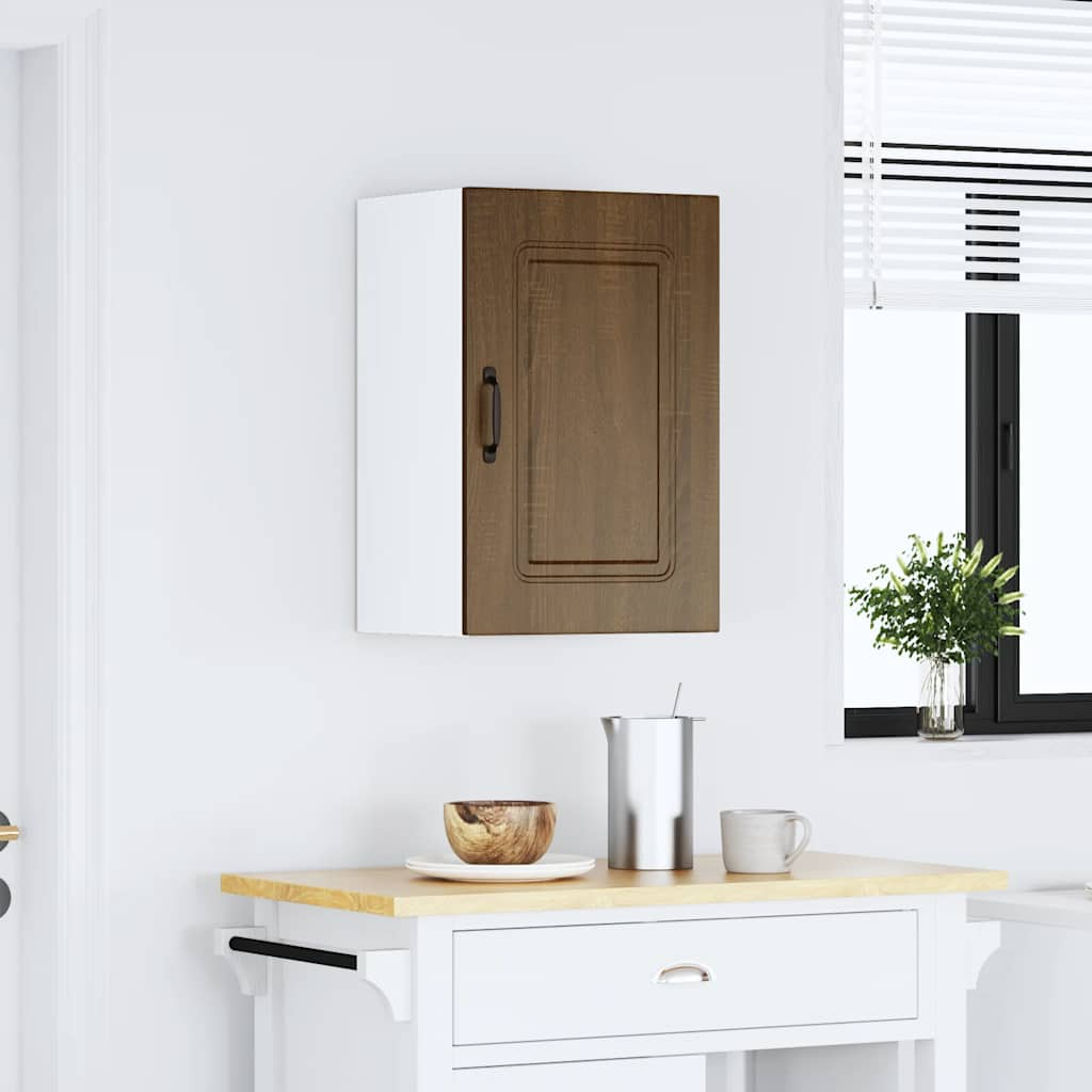 Kitchen Wall Cabinet Kalmar Brown Oak Engineered Wood