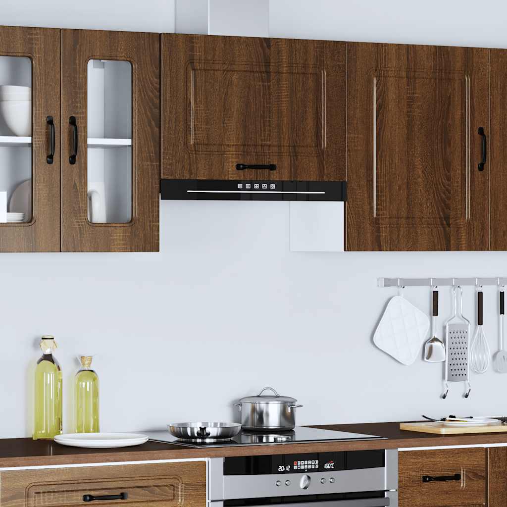 Kitchen Wall Cabinet Kalmar Brown Oak Engineered Wood