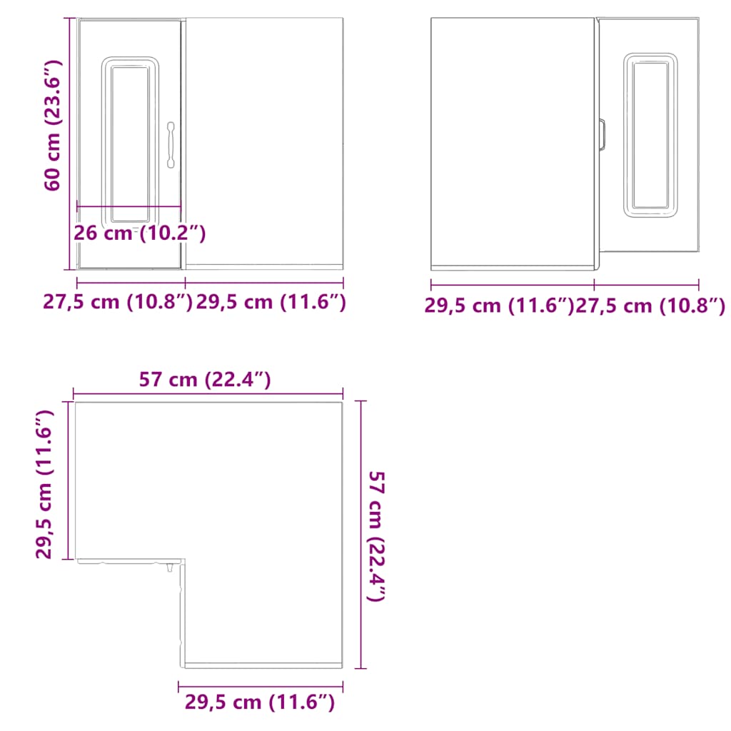 Kitchen Wall Corner Cabinet Kalmar White Engineered Wood