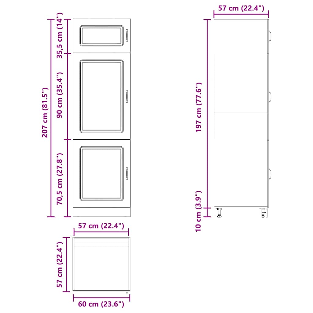 Kitchen Cupboard Kalmar Grey Sonoma Engineered Wood