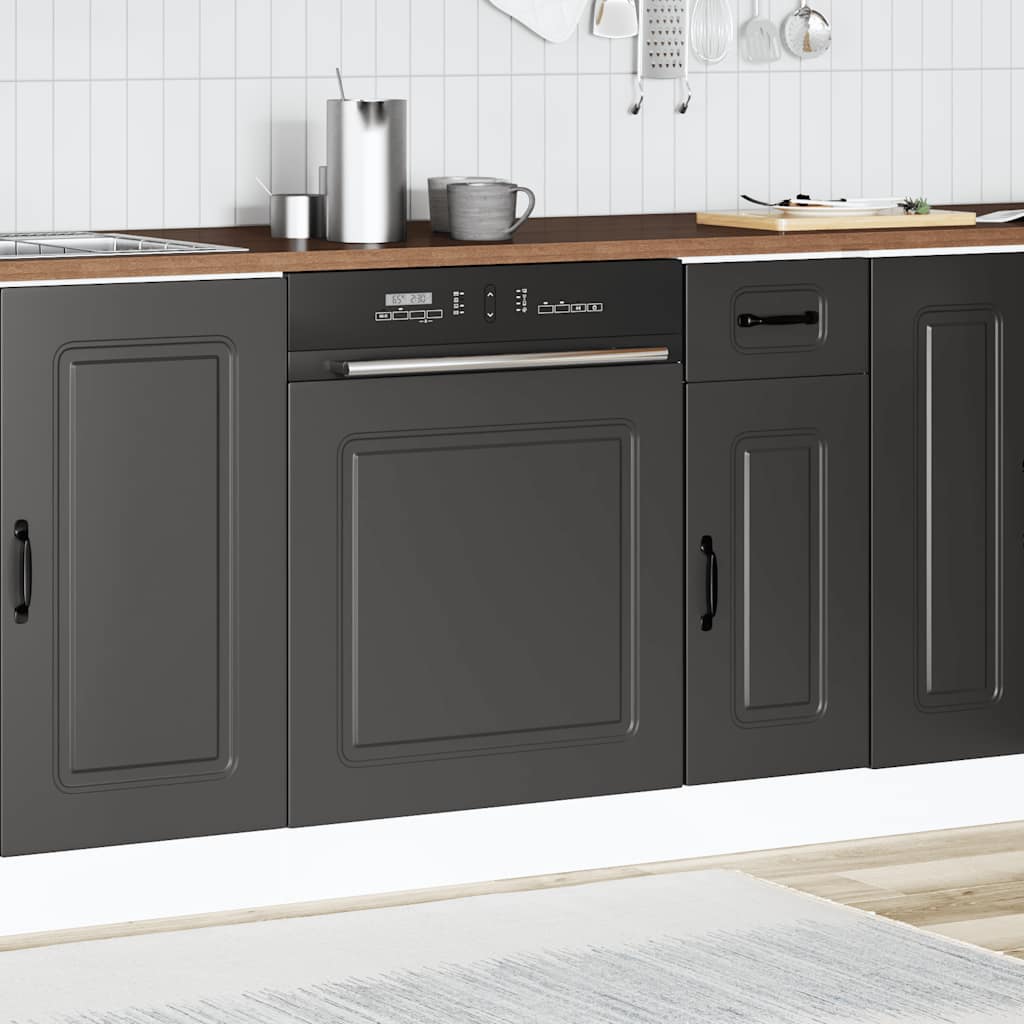 Dishwasher Panel Kalmar Black 60x1.5x67 cm Engineered Wood