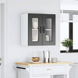 Kitchen Wall Cabinet with Glass Door Kalmar Black Engineered Wood