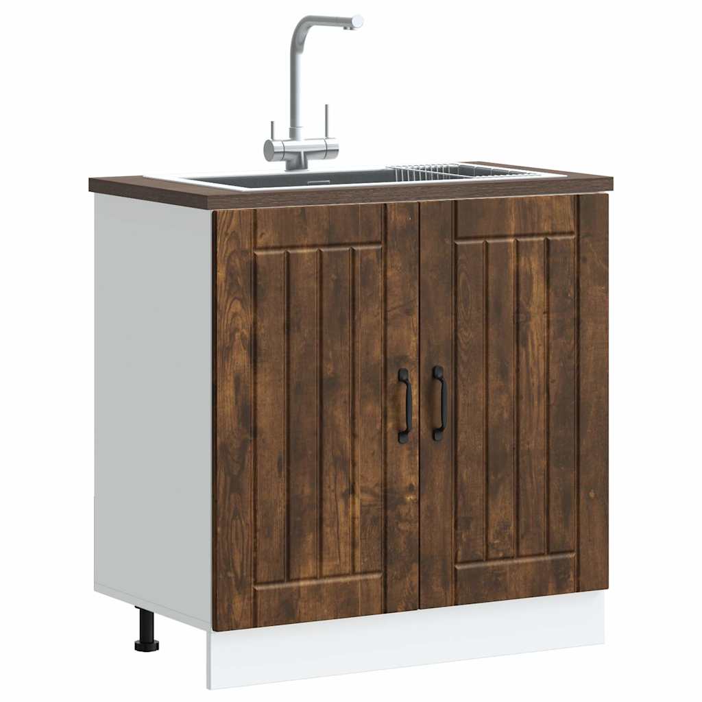 Sink Base Cabinet Lucca Smoked Oak Engineered Wood