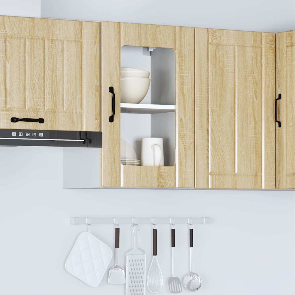 Kitchen Wall Cabinet with Glass Door Lucca Sonoma Oak