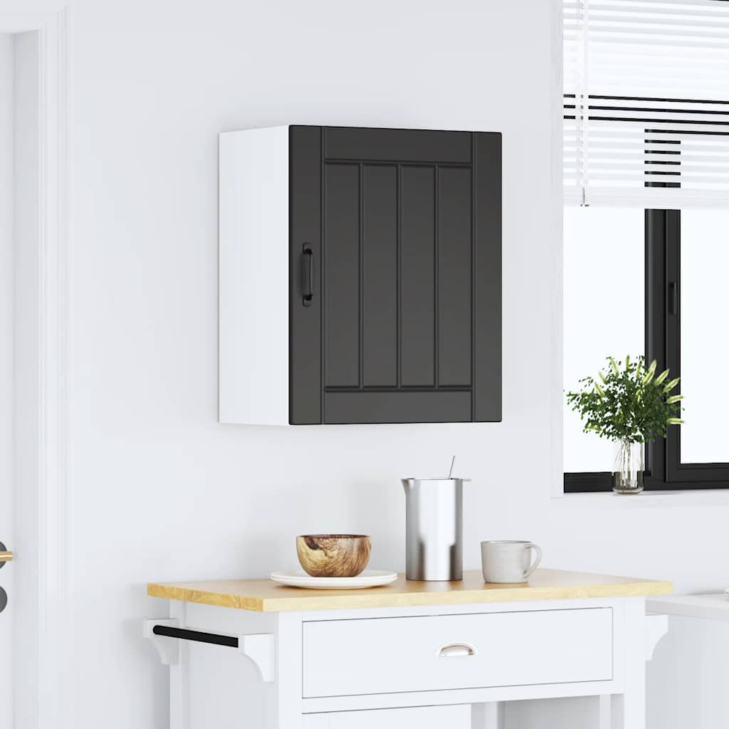 Kitchen Wall Cabinet Lucca Black Engineered Wood