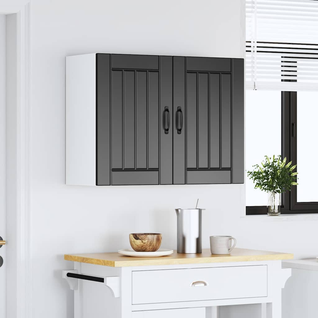 Kitchen Wall Cabinet Lucca Black Engineered Wood