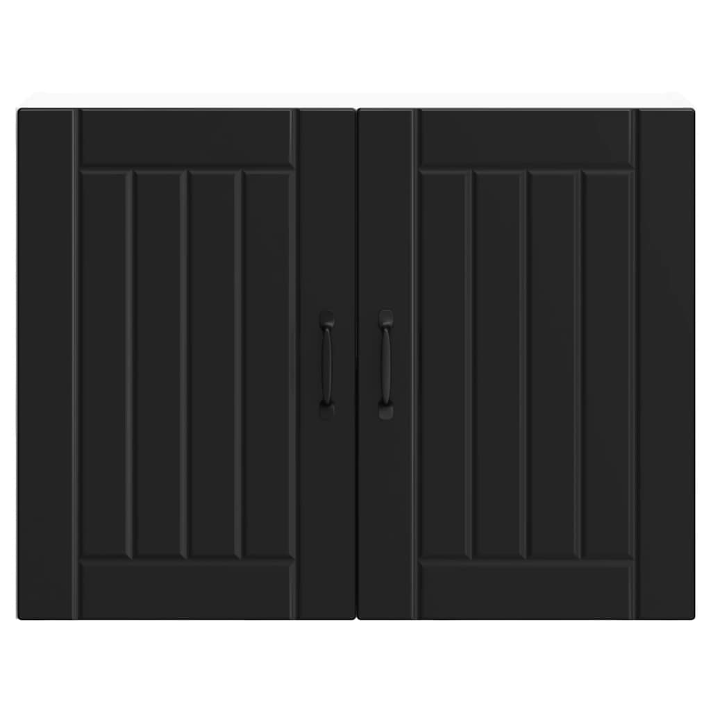 Kitchen Wall Cabinet Lucca Black Engineered Wood