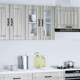 Kitchen Wall Cabinet with Glass Door Lucca Grey Sonoma Engineered Wood