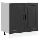 Sink Base Cabinet "Porto" Black 80x46x81.5 cm Engineered Wood